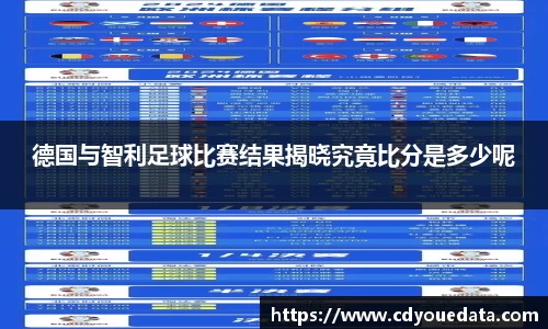 德国与智利足球比赛结果揭晓究竟比分是多少呢